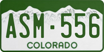 CO license plate ASM556