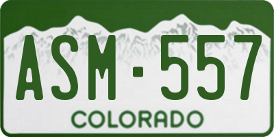 CO license plate ASM557
