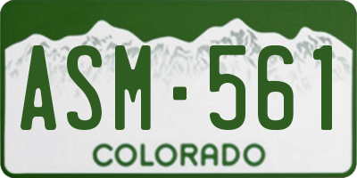 CO license plate ASM561