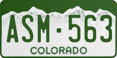 CO license plate ASM563