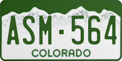 CO license plate ASM564