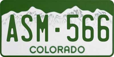 CO license plate ASM566