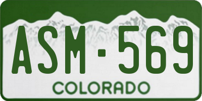CO license plate ASM569