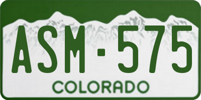 CO license plate ASM575