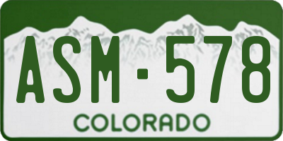 CO license plate ASM578