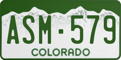 CO license plate ASM579