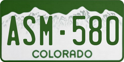 CO license plate ASM580