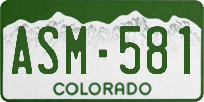 CO license plate ASM581