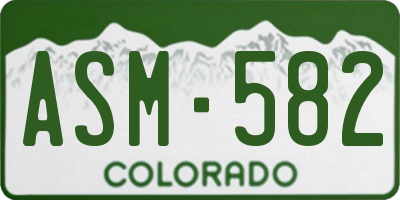 CO license plate ASM582