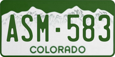 CO license plate ASM583