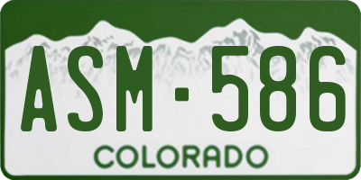 CO license plate ASM586