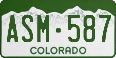 CO license plate ASM587