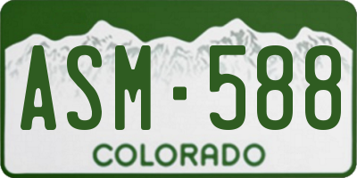 CO license plate ASM588
