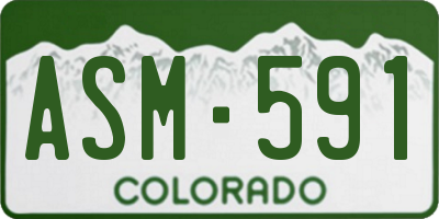 CO license plate ASM591