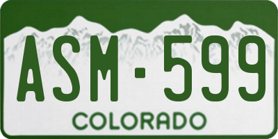 CO license plate ASM599
