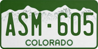 CO license plate ASM605