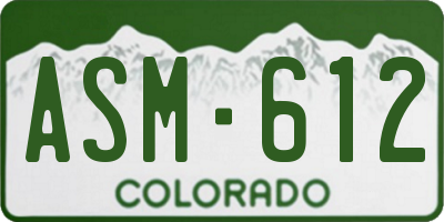 CO license plate ASM612