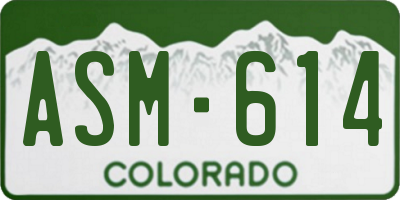 CO license plate ASM614