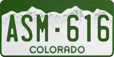 CO license plate ASM616