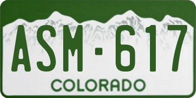 CO license plate ASM617