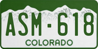 CO license plate ASM618