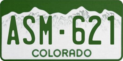 CO license plate ASM621