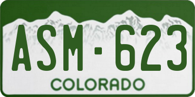 CO license plate ASM623