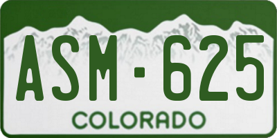CO license plate ASM625