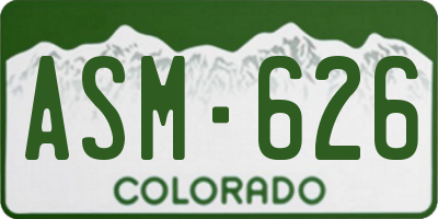 CO license plate ASM626