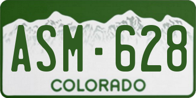 CO license plate ASM628