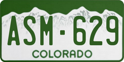 CO license plate ASM629