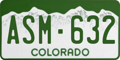 CO license plate ASM632