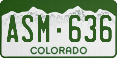 CO license plate ASM636