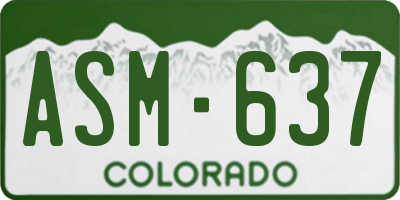 CO license plate ASM637