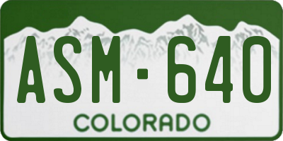 CO license plate ASM640