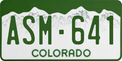 CO license plate ASM641