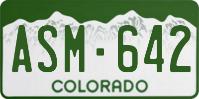 CO license plate ASM642