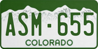 CO license plate ASM655