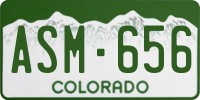 CO license plate ASM656