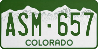 CO license plate ASM657