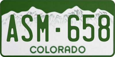 CO license plate ASM658