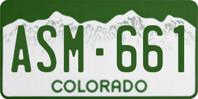 CO license plate ASM661