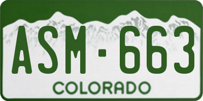CO license plate ASM663