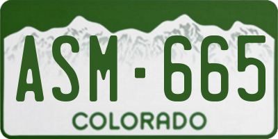 CO license plate ASM665