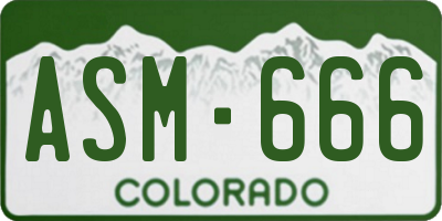 CO license plate ASM666