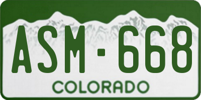 CO license plate ASM668