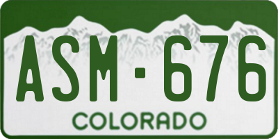 CO license plate ASM676