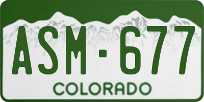 CO license plate ASM677