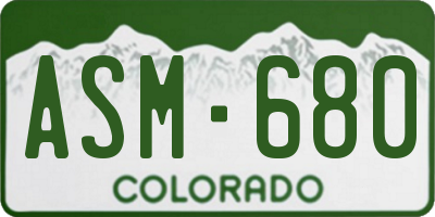 CO license plate ASM680
