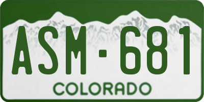 CO license plate ASM681